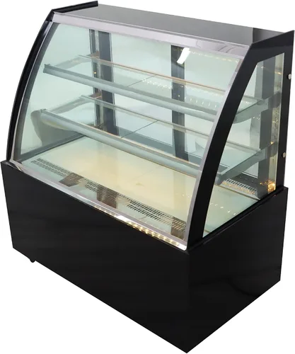 Vista 4 de INTBUYING 220V 46inch vidrio refrigerado pastel escaparate panadería vitrina gabinete piso arco en forma de arco puerta trasera