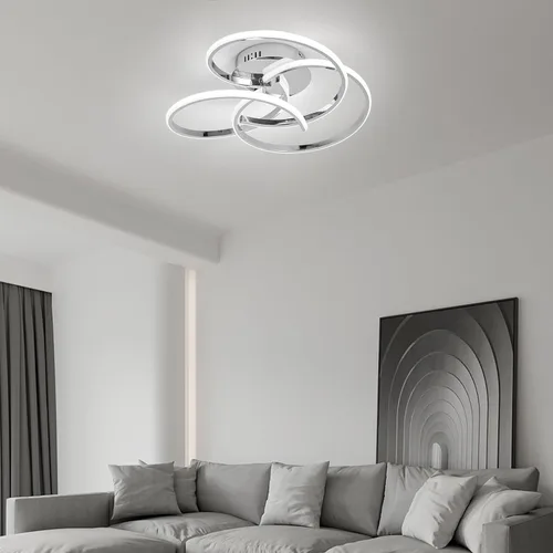 Vista 2 de CANEOE Lámpara de Techo LED Moderna, 42W Regulable Lámpara de Techo Empotrada con Control Remoto, Lámpara de Techo LED de Montaje Empotrado