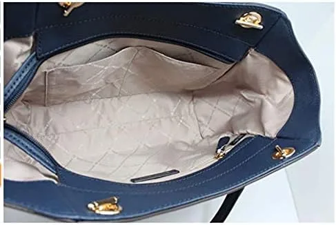 Vista 5 de MICHAEL Michael Kors Jet Set viaje Saffiano cadena grande hombro Total estilo 35T5GTVT3L Navy SaffianoGold Hardware