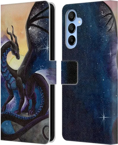 Vista 232 de Head Case Designs Officially Licensed Carla Morrow Galactic Entrancement Dragons Leather Wallet Case Compatible with Samsung Galaxy A07 4G