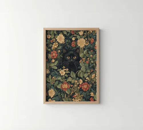 Vista 37 de Póster de Arte de Murciélago, Estilo William Morris Retro de Mediados de Siglo Botánico Victoriano Academia Oscura Decoración Gótica Galería 10a