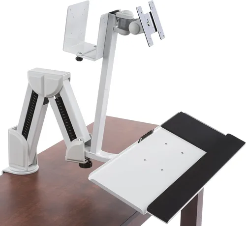 Vista 6 de Displays2go Soporte de pared para monitor y teclado de altura ajustable plateado