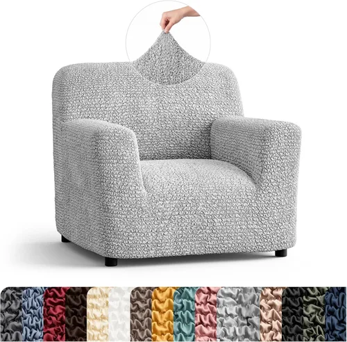 Vista 73 de PAULATO BY GA.I.CO. Funda para Silla - Funda para Sillón - Funda para Sillón - Funda de Tela Suave - Protector de Muebles Elegante de Ajuste Ceniza
