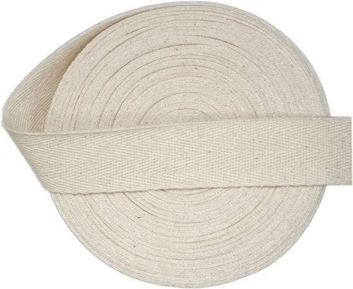 Vista 2 de Cinta de sarga de algodón de 10 yardas con patrón de espiga de tela suave, cinta al bies para costura, envoltura de regalos, suministros de costura