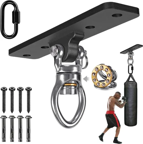Vista 17 de Kipika Colgador de pared para bolsa pesada, soporte giratorio para bolsa de boxeo resistente para gimnasio en casa, longitud ajustable para bolsa