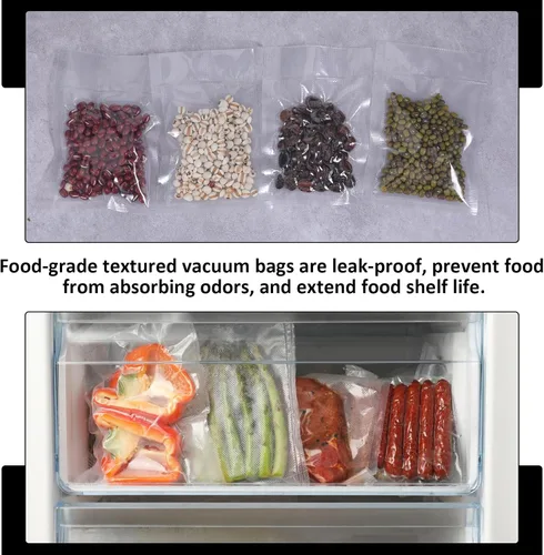 Vista 4 de Jeffdad 100 bolsas gruesas selladoras al vacío, bolsas selladoras al vacío pequeñas de 2.7 x 3.9 pulgadas para almacenamiento de alimentos, bolsas