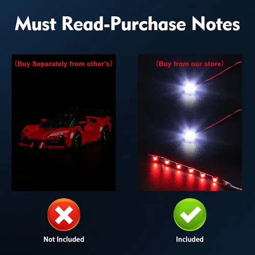 Vista 3 de BrickBling Luz LED Compatible con Lego Speed Champions Ferrari SF90 XX Stradale 77254 - No Incluye Coche (77254)