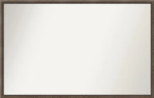 Vista 12 de Amanti Art Brown Bathroom Mirror for Over Sink, 21x33 Custom Made Hardwood Wedge Mocha Rectangle Vanity Mirror, Large Modern Wood Frame, Hangs