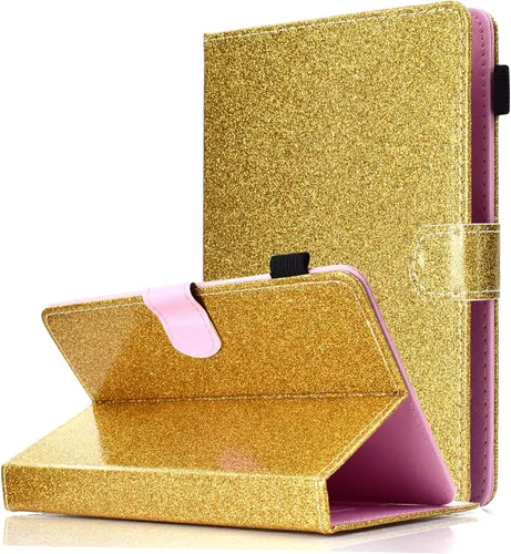 Vista 25 de Funda universal para tablet de 6.5 a 7.5 pulgadas, de piel sintética, funda protectora con ranuras para tarjetas y soporte para lápiz capacitivo