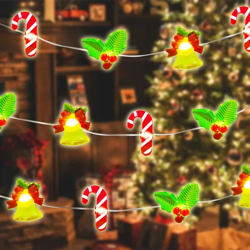 Vista 7 de Curyidy Guirnalda de luces de Navidad, 30 luces LED de cobre con control remoto y resistente al agua, funciona con pilas, para interiores y Papá Noel