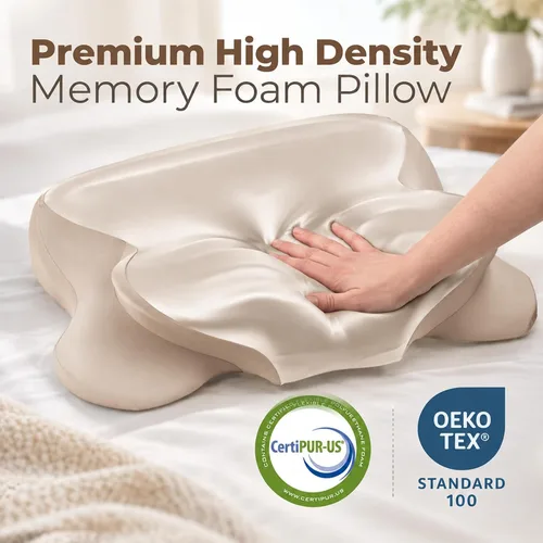 Vista 2 de PUNOMO Almohada cervical para el cuello, almohada ergonómica de espuma