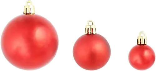 Vista 3 de YAFF Juego de 100 adornos para árbol de Navidad, juego de bolas de Navidad de plástico, inastillables y reutilizables, juego de bolas decorativas