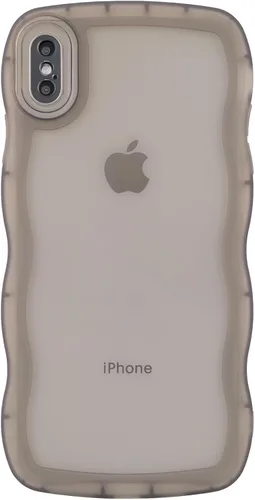Vista 85 de SKYLMW Funda compatible con iPhone 12 Pro, diseño de ondas rizadas kawaii, borde chapado de lujo, elegante parte trasera transparente brillante, TPU