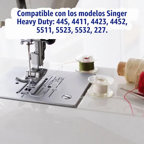 Vista 3 de 25 bobinas de plástico para Singer Heavy Duty 44S piezas de repuesto con estuche de bobina, compatible con 4411, 4423, 4452, 5511, 5523, 5532, 227
