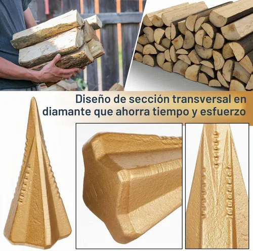 Vista 4 de Divisor manual de troncos de madera de 4 libras, 2 piezas, color dorado