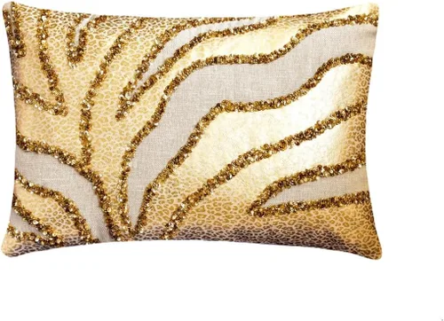 Vista 94 de The HomeCentric Fundas de almohada lumbares doradas de 12 x 14 pulgadas (11.8 x 13.8 in), de piel sintética, con diseño de animales, estilo moderno