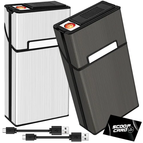 Vista 9 de roygra Funda para cigarrillos con encendedor (paquete de 2), interruptor magnético tamaño King de 85mm, soporte de 20 unidades para hombres