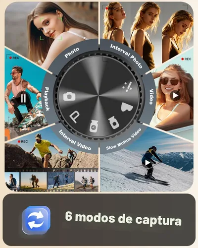 Vista 6 de NBD Cámaras digitales 5K 64MP para fotografía con WiFi de doble lente Negro