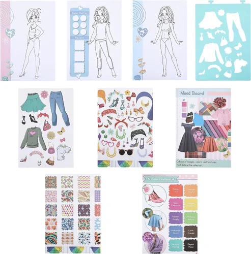 Vista 8 de Mr. Pen - Kit de cuaderno de bocetos de moda, cuaderno de bocetos de diseño de moda, kit de dibujo para niños