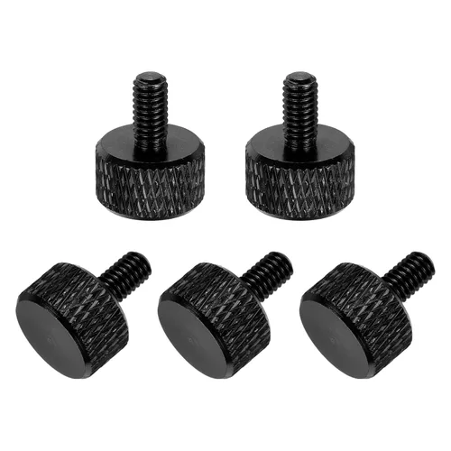 Vista 132 de MECCANIXITY 5 piezas M6x14mm Tornillos de pulgar estriado de cabeza plana, pernos de rosca completa de aleación de aluminio sólido para carcasas