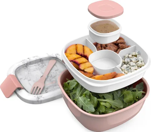 Vista 9 de Contenedor de almuerzo, ecológico y sin BPA de Bentgo Salad para ensaladas y otros aperitivos para llevar, Azul