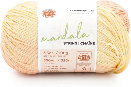 Vista 15 de Lion Brand Yarn Hilo Mandala String, Hilo Fingering para Tejer y Crochet, Acoustic, 1 Paquete