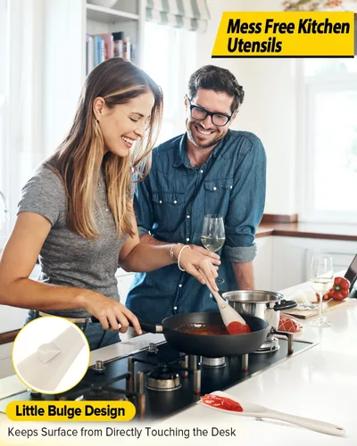 Vista 4 de BUNDLEPRO Cucharas de cocina de silicona para utensilios de cocina Caqui