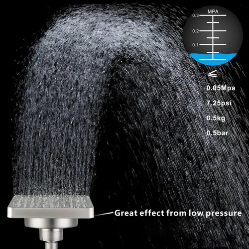 Vista 2 de Cabezal de ducha de lluvia de alta presión con filtro – Filtro cuadrado de 6 pulgadas para eliminar el cloro y sustancias nocivas, mejorar