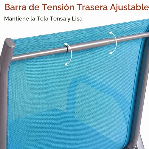 Vista 8 de TLSUNNY Silla de patio, sillas apilables de textileno para exteriores Azul Turquesa