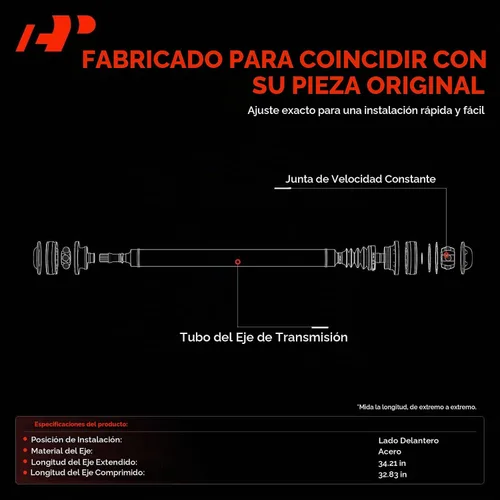 Vista 3 de A-Premium Conjunto de árbol de transmisión delantero completo Compatible con Jeep Grand Cherokee 1999 2000 2001, transmisión automática, Reemplazo#