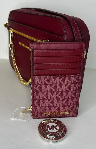 Vista 3 de Michael Kors Jet Set - Bolso cruzado de cadena grande con gancho para monedero SM TZ
