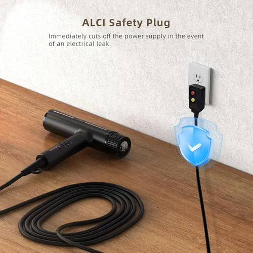 Vista 7 de Secador de pelo iónico con difusor, secado rápido, con pantalla LCD y tecnología de limpieza automática, 4 ajustes de calor y 3 velocidades, diseño