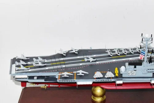 Vista 6 de USS Forrestal CV-59 Modelo de portaaviones, Marina, Modelo a escala, Clase Forrestal, Caoba