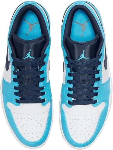 Vista 4 de Nike - Tenis de baloncesto para hombre, BlancoDk Powder Blue-Obsidiana, 9.5