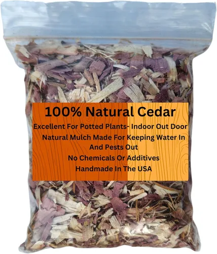 Vista 8 de 100 % natural de virutas de cedro Mantillo Ideal para plantas de interior o exterior en macetas Cama para perros (4 cuartos)