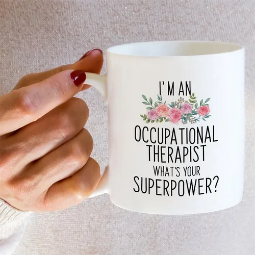 Vista 5 de Retreez Taza divertida para terapeuta ocupacional, regalo de terapia ocupacional, graduación, estudiante, taza de café de cerámica de 11 onzas