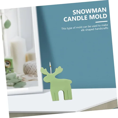 Vista 2 de TEHAUX Molde epoxi para velas de reno, suministros de fabricación de velas perfumadas, fáciles de desmoldar, para velas caseras de cera de abeja