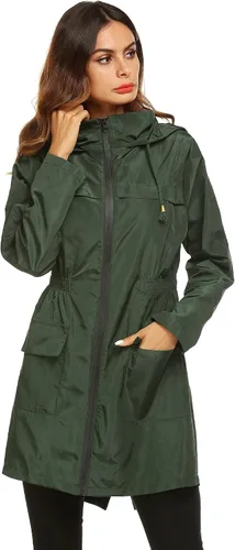 Vista 3 de Lomon - Chaqueta impermeable y ligera para la lluvia con capucha para exteriores