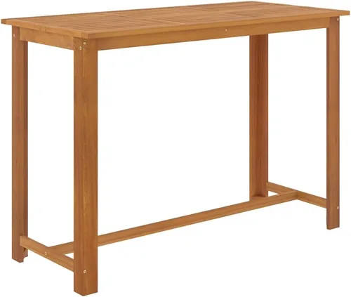 Vista 3 de Ensemble de Bar de Jardin 9 Pièces en Bois d'Acacia Massif Gris, Table Rectangulaire et 8 Tabourets avec Coussin Amovible Pour Terrasse, Jardin