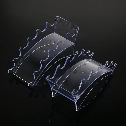 Vista 6 de Hipiwe Soporte de acrílico para bolígrafo, soporte organizador de brochas de maquillaje transparente, soporte organizador de 6 ranuras, cepillo