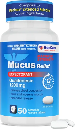 Vista 12 de GenCare Alivio de Mucosidad Expectorante Guaifenesina 400 mg 200 Tabletas Paquete de Valor - Acción Rápida para Diluir la Mucosidad para Resfriados