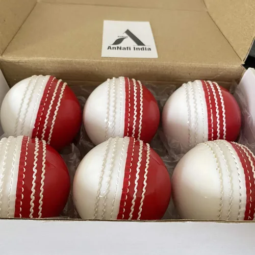 Vista 6 de AnNafi® Pelotas de entrenamiento de cricket de doble color, pelotas de entrenamiento deportivo y divertidas Bola de doble color rojo y blanco