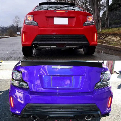 Vista 6 de Adiil Lente roja LED reflector de parachoques trasero luz antiniebla compatible con Toyota Prius V 2012-2017