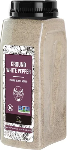 Vista 9 de Soeos Pimienta blanca orgánica molida, 4 onzas, sin OMG, pimienta fresca en polvo a granel, empacada para mantener los pimientos frescos, pimienta
