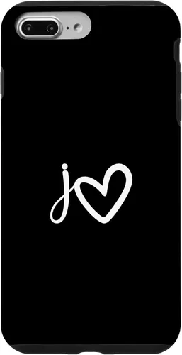 Vista 12 de Minimalist Monogram Name Initial Letter j White Heart Shape Case for iPhone 17