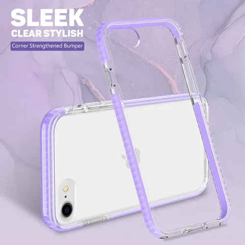 Vista 3 de MATEPROX Funda compatible con iPhone Se 2022, iPhone SE 2020, iPhone 8, iPhone 7, funda transparente, resistente, antiarañazos, antiarañazos, a