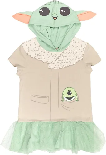Vista 2 de STAR WARS The Mandalorian The Child Disfraz de cosplay para niñas, vestido de camiseta y leggings para bebés y niños grandes