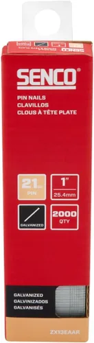 Vista 2 de SENCO ZX13EAAR - Clavos de pasador de calibre 21 de 1 pulgada, acabado galvanizado, paquete de 2,000