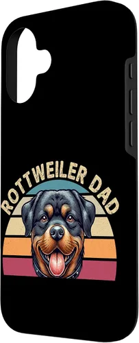 Vista 2 de Rottweiler Dad Rottie Father Dog Parent Father's Day Retro Case for iPhone 16
