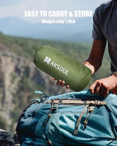 Vista 7 de Almohadilla de dormir de camping AKSOUL: Colchón de aire autoinflable ultraligero y compacto, almohadilla inflable ligera conectable con bomba